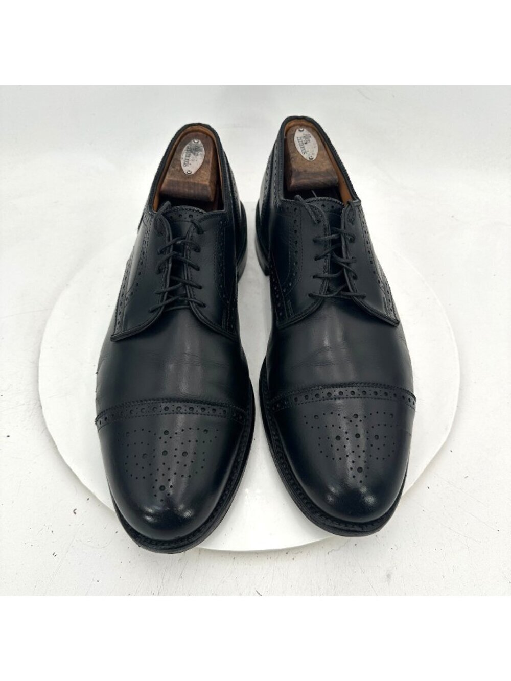 Allen Edmonds Lexington Men Size 12D Black Wingtip Cap Toe Derby Dress Shoes